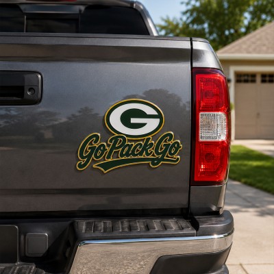 Green Bay Packers 3D Metal Car Emblem Badge, Premium Football Fan Auto Decor