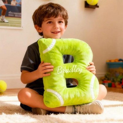 Personalized Tennis Letter Pillow with Custom Name Design