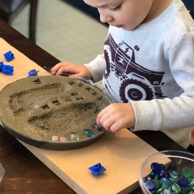 Personalized Grandma's Garden DIY Stepping Stone Kit Handprint Footprint Mother's Day Gift