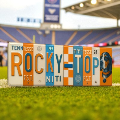 Tennessee Volunteers License Plate Sign College Football Decor Gift for Him