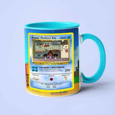 Custom Retro Pixel Coffee Mug with Unique Avatar and Heartfelt Text Keepsake Gift for Mother's Day