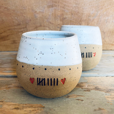 Custom Handmade Pottery Mug as a Unique 9th Anniversary Gift for Her