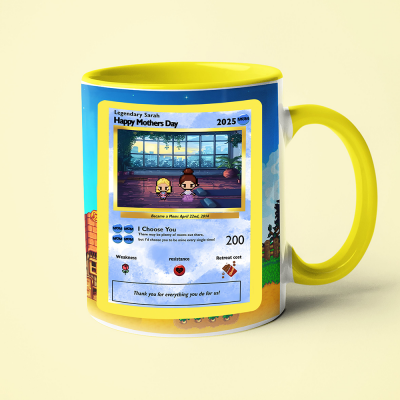 Personalized Pixel Art Coffee Mug with Custom Avatar and Sweet Text Cozy Mother's Day Gift for Mom