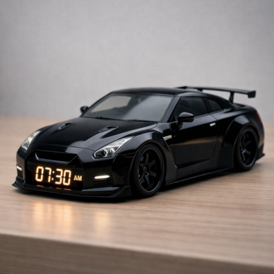 Car Alarm Clock with Realistic Engine and Light Effects Gift for Boyfriend