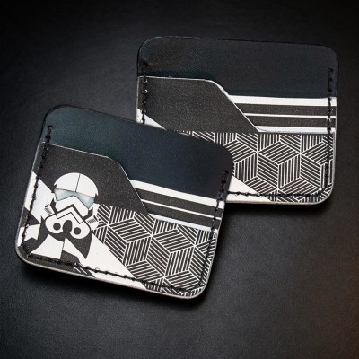 Handcrafted Sci-Fi Inspired Leather Card Holder Gift for Him Father's Day Gift