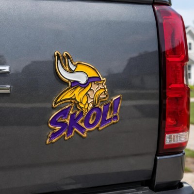 Minnesota Vikings 3D Metal Car Emblem Badge, Premium Football Fan Auto Decor