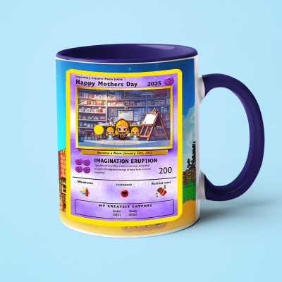 Custom Retro Pixel Coffee Mug with Unique Avatar and Heartfelt Text Keepsake Gift for Mother's Day