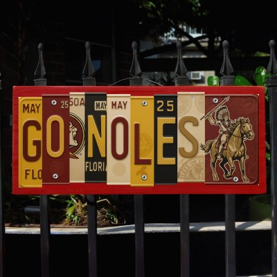 Florida State Seminoles License Plate Sign College Football Decor Gift for Him