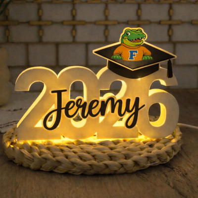 Personalized Graduation Light Box Custom Name LED Night Light Gift with School Mascot