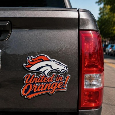 Denver Broncos 3D Metal Car Emblem Badge, Premium Football Fan Auto Decor