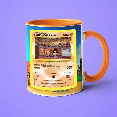 Personalized Pixel Art Coffee Mug with Custom Avatar and Sweet Text Cozy Mother's Day Gift for Mom