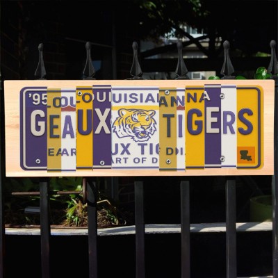 LSU Tigers License Plate Sign College Football Decor Gift for Him