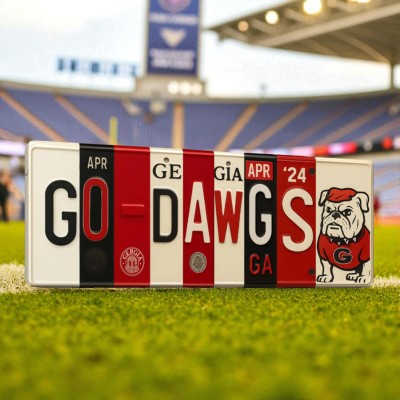 Georgia Bulldogs License Plate Sign College Football Decor Gift for Him
