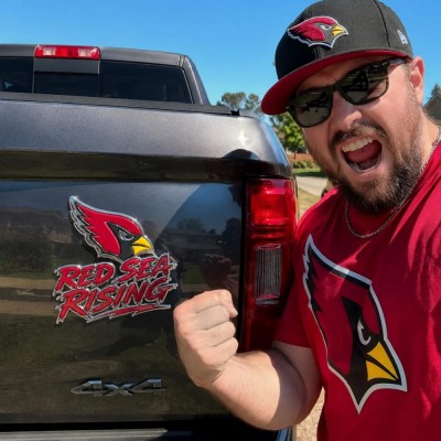 Arizona Cardinals 3D Metal Car Emblem Badge, Premium Football Fan Auto Decor