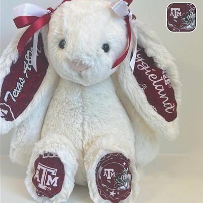 Personalized University Plush Bunny Collegiate Fans Students Gift
