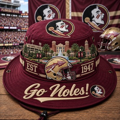 Go Noles Boonie Hat, College Football Fan Wide Brim Game Day Hat