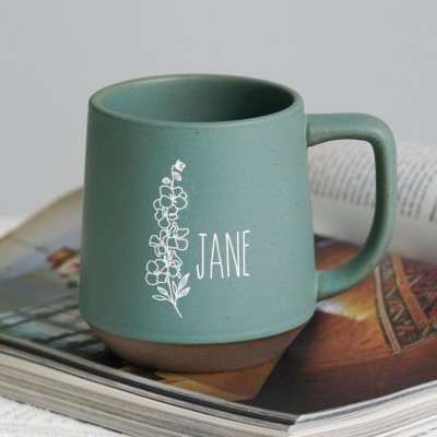 Personalized July Birth Flower Mug Unique Handmade Engraved Mother's Day Gift for Mom Grandma