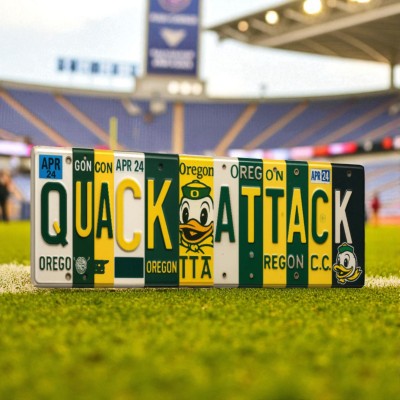 Oregon Ducks License Plate Sign College Football Decor Gift for Him