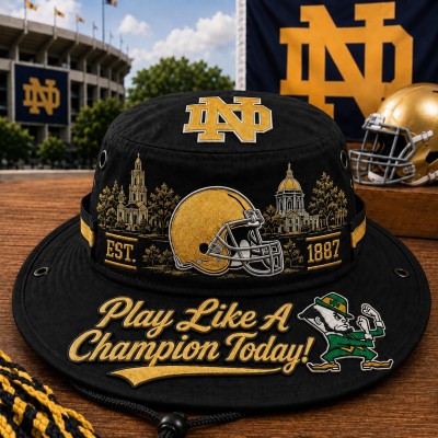 Play Like A Champion Today Boonie Hat, College Football Fan Wide Brim Game Day Hat