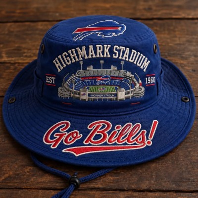 Go Bills Highmark Stadium Boonie Hat, Football Fan Wide Brim Hat, Game Day Outdoor Hat