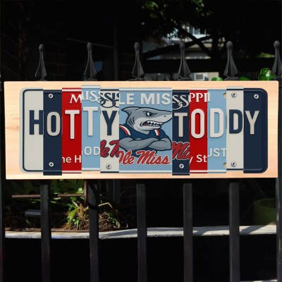 Ole Miss Rebels License Plate Sign College Football Decor Gift for Him