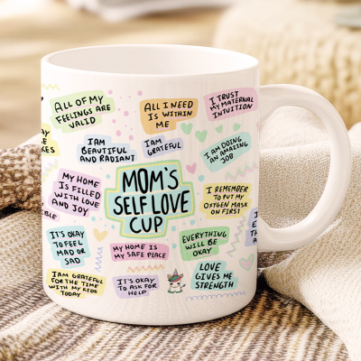 Personalized Mom’s Self Love Cup Affirmations Mug Unique Gift for Birthday Mother's Day