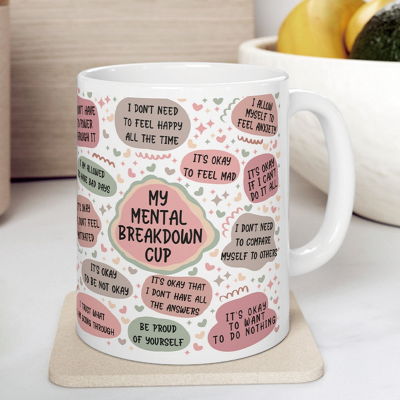 Personalized My Mental Breakdown Daily Affirmations Mug Unique Gift for Self or Loved Ones Birthday Mother's Day