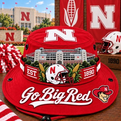 Go Big Red Boonie Hat, College Football Fan Wide Brim Game Day Hat