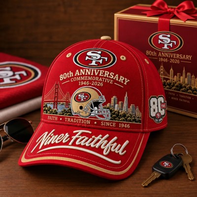 Niner Faithful 80th Anniversary Commemorative Cap, One Size Fits Most
