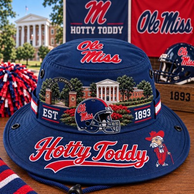 Hotty Toddy Boonie Hat, College Football Fan Wide Brim Game Day Hat
