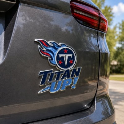 Tennessee Titans 3D Metal Car Emblem Badge, Premium Football Fan Auto Decor
