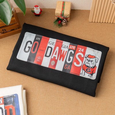Personalized Football Team Sweatshirt Unique License Plate Style for College Fans