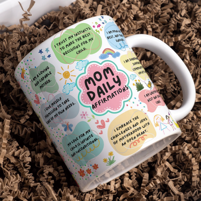 Personalized Mom Daily Affirmations Coffee Mug Unique Keepsake Gift for Birthday Mother's Day