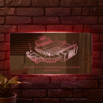 Gaylord Family Oklahoma Memorial Stadium Mirror Light - Gifts For Sports Lovers
