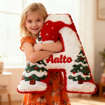 Personalized Christmas Letter Pillow with Custom Name Design