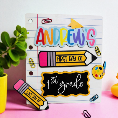 Custom Back to School Sign for Kids Reusable Photo Prop for First 100th or Last Day of School
