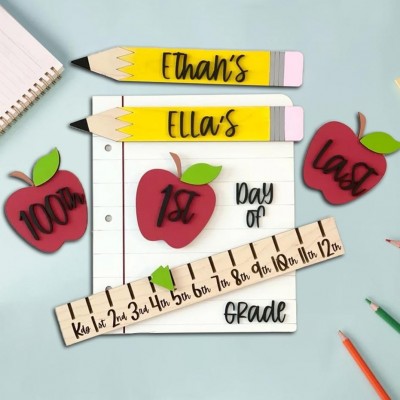 Custom Back to School Sign for Kids Reusable Photo Prop for First 100th or Last Day of School