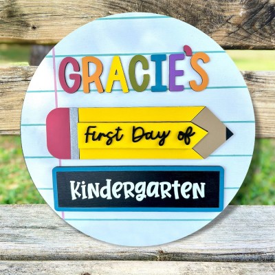 Custom Back to School Sign for Kids Reusable Photo Prop for First 100th or Last Day of School