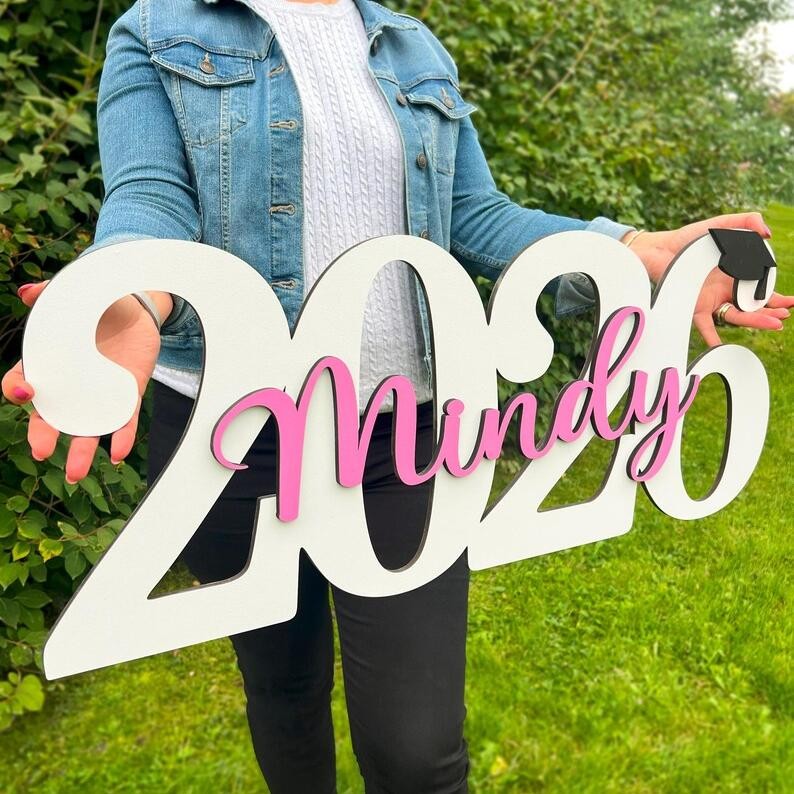 Grad Name Sign Custom Graduation Name Sign Her/Him Grad Party Decorations