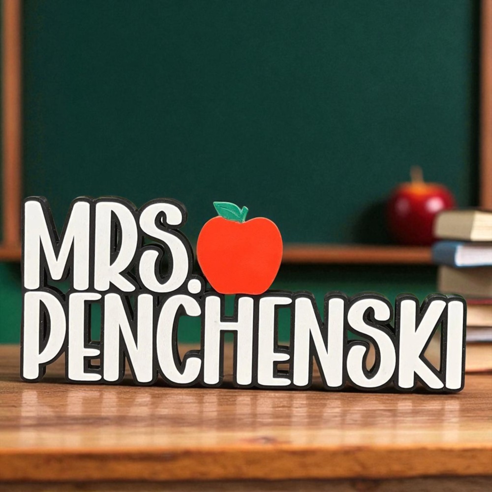 Personalized 3D Teacher Name Sign Printed Desk Plate Office Decor Gift for Teachers