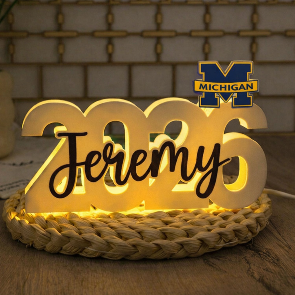 Personalized Graduation Light Box Custom Name LED Night Light Gift with School Logo
