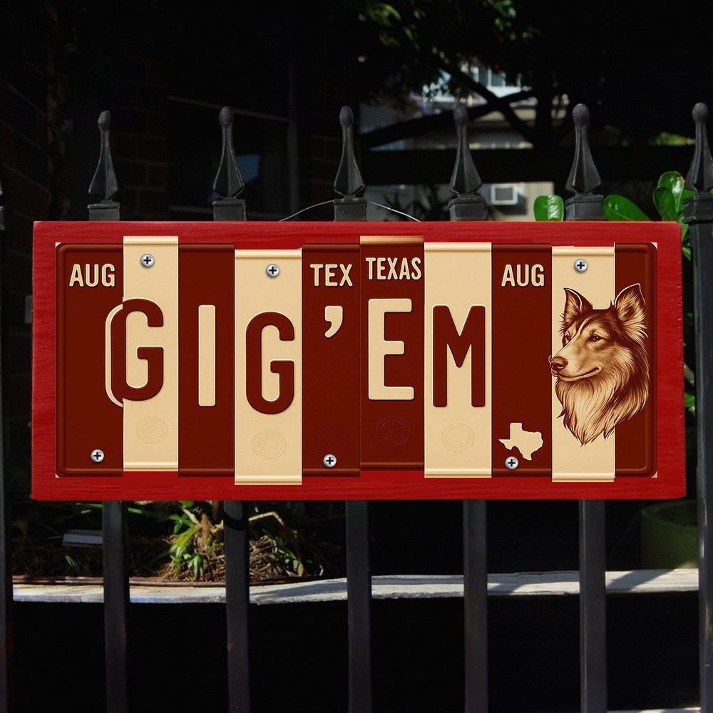 Texas A&M Aggies License Plate Sign College Football Decor Gift for Him