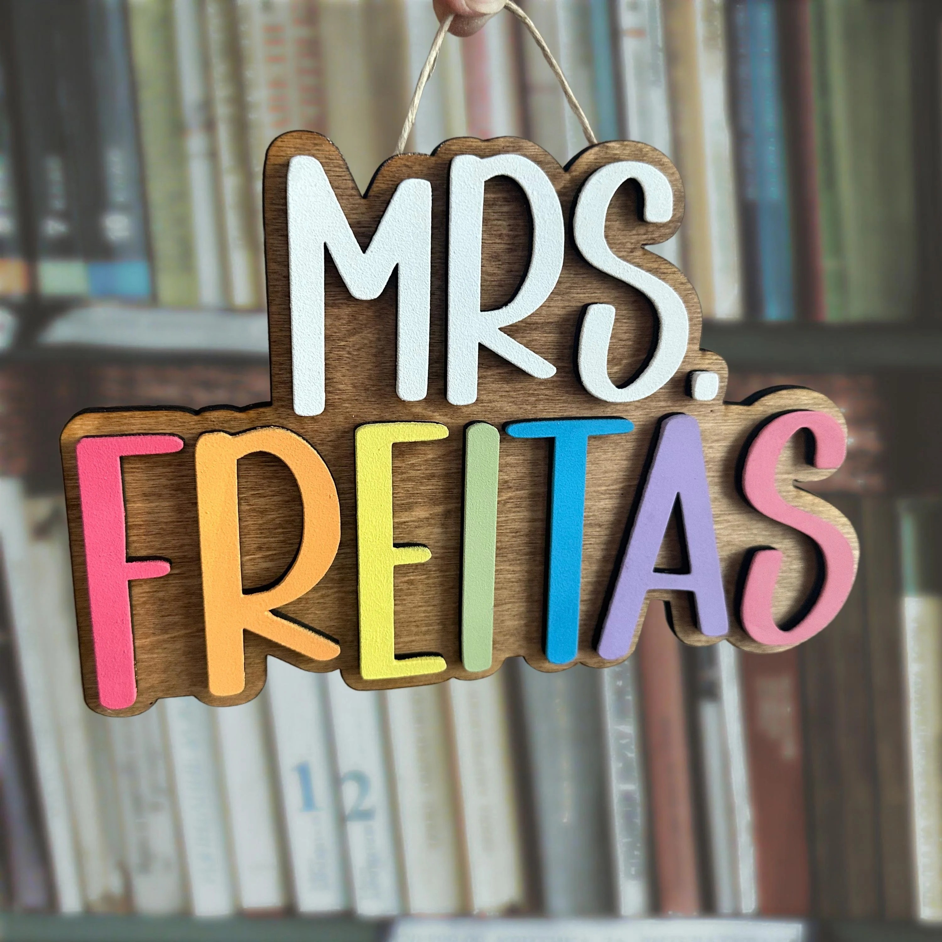 Custom 3D Classroom Door Sign Teacher Name Gift for Back to School