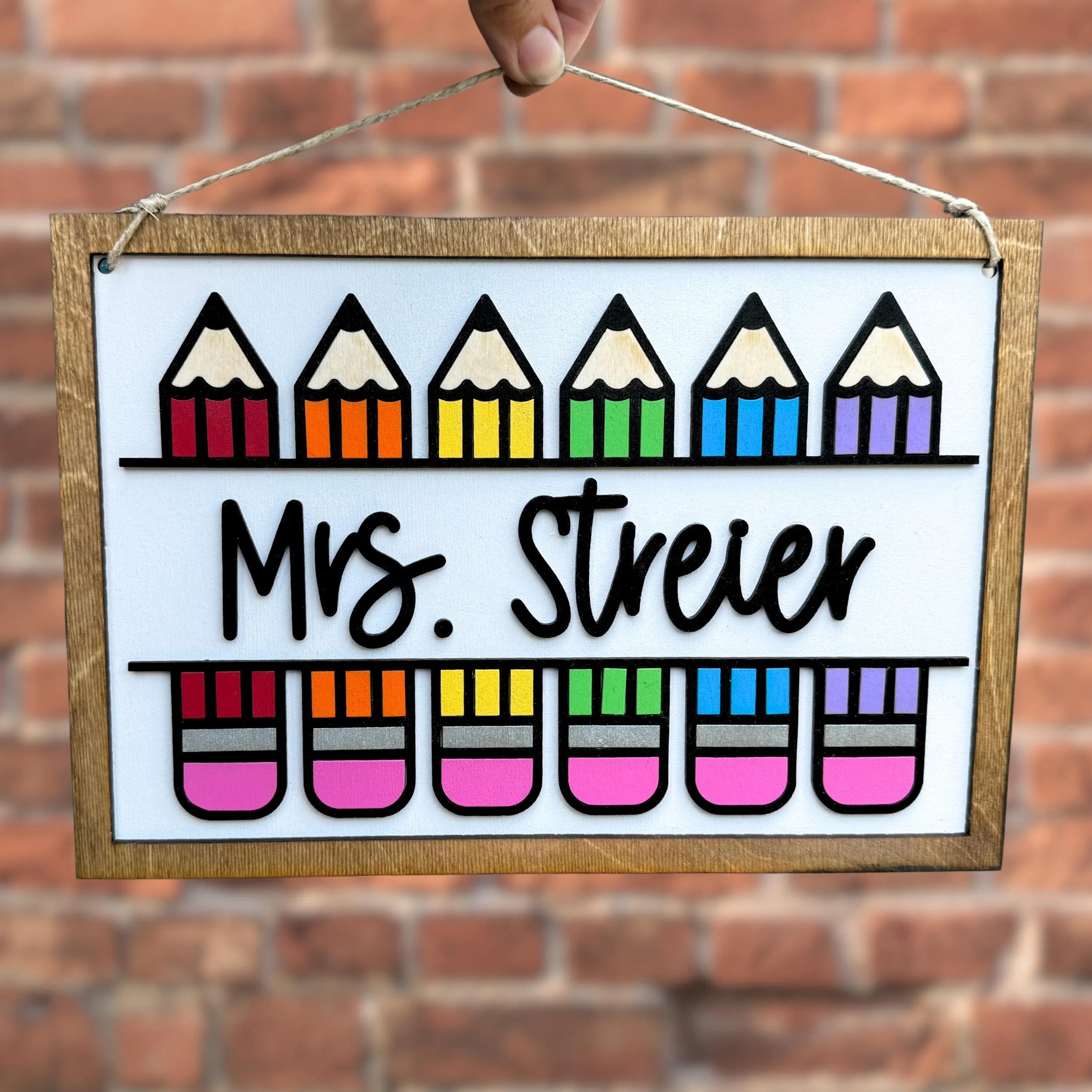 Custom 3D Classroom Door Sign Teacher Name Gift for Back to School