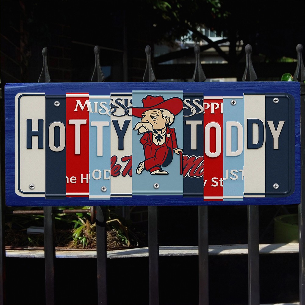 Ole Miss Rebels License Plate Sign College Football Decor Gift for Him