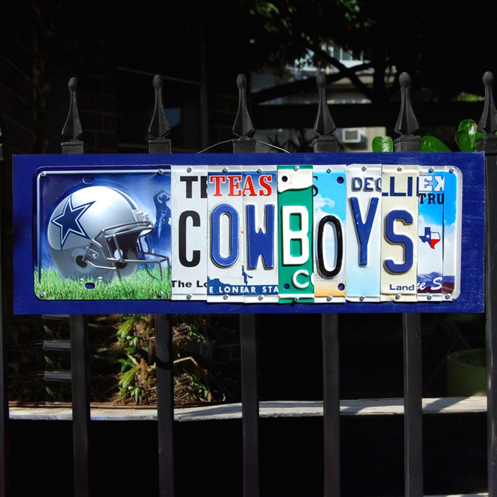 Dallas Cowboys License Plate Sign Football Fan Gift Man Cave Bar Decor