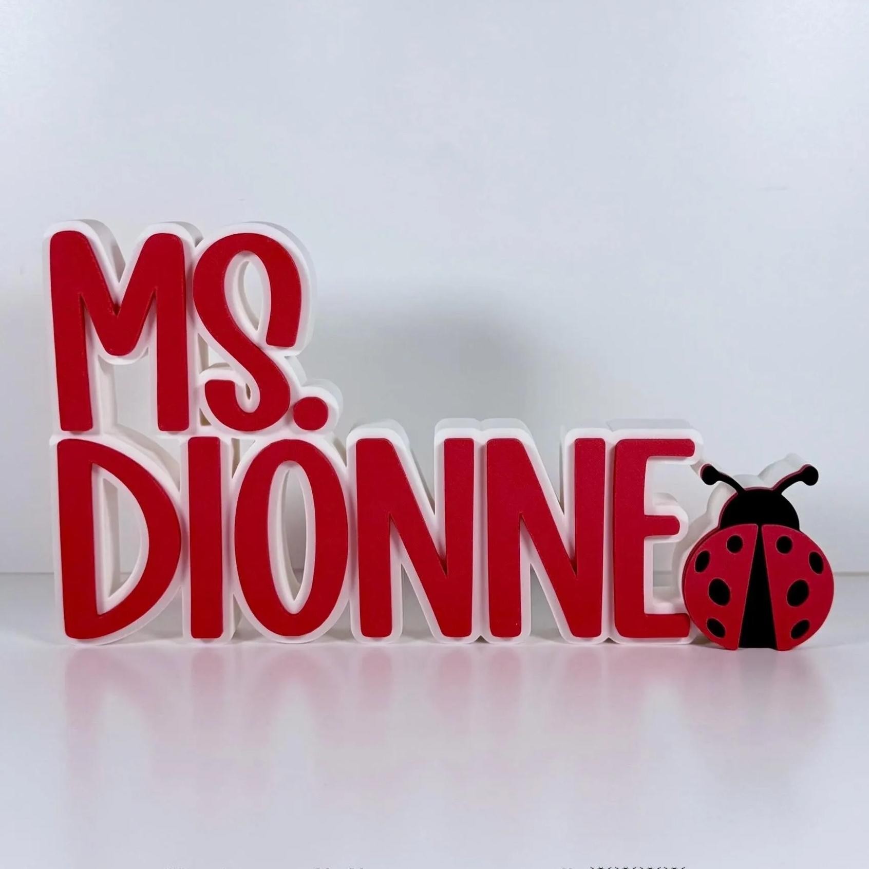 Personalized 3D Teacher Name Sign Printed Desk Plate Office Decor Gift for Teachers