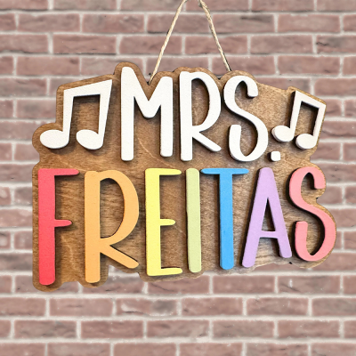 Custom 3D Classroom Door Sign Teacher Name Gift for Back to School