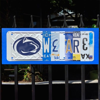 Penn State Nittany Lions License Plate Sign Football Fan Gift Man Cave Bar Decor
