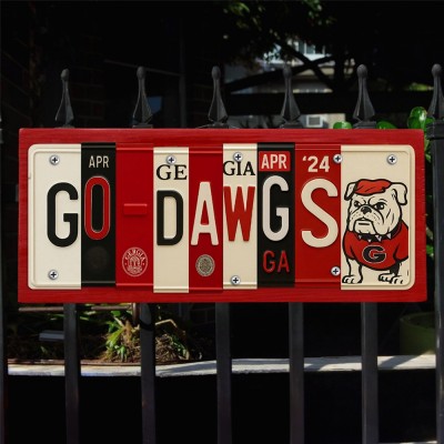 Georgia Bulldogs License Plate Sign College Football Decor Gift for Him